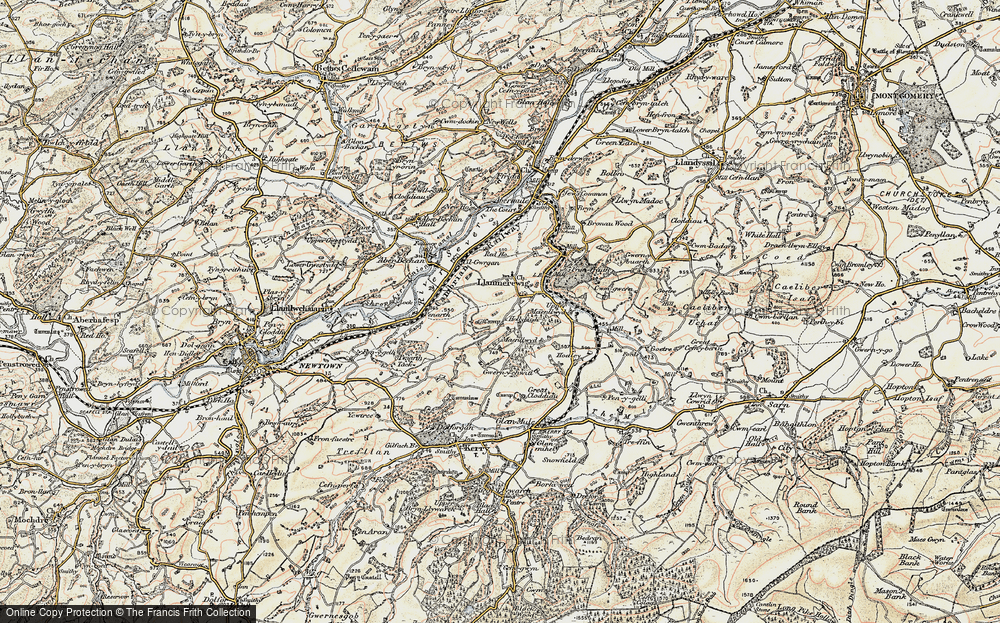 Old Map of Llanmerewig, 1902-1903 in 1902-1903
