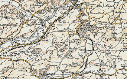 Old map of Llanmerewig in 1902-1903