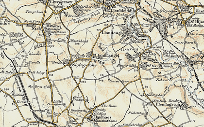 Old map of Llanmihangel in 1899-1900