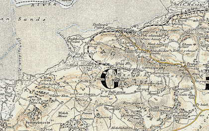Old map of Llanmorlais in 1900-1901
