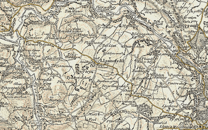 Old map of Llannefydd in 1902-1903
