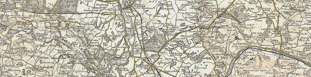 Old map of Llannerch Hall in 1902-1903