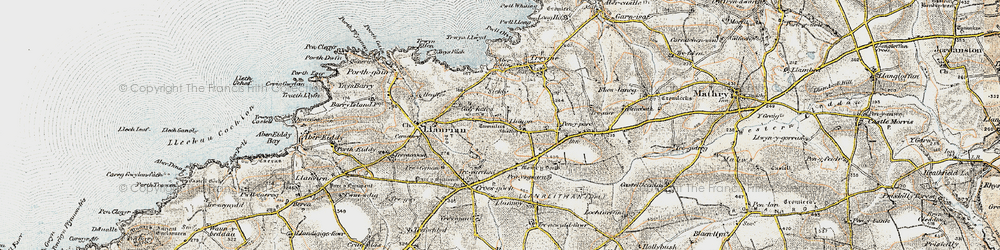 Old map of Llanon in 0-1912