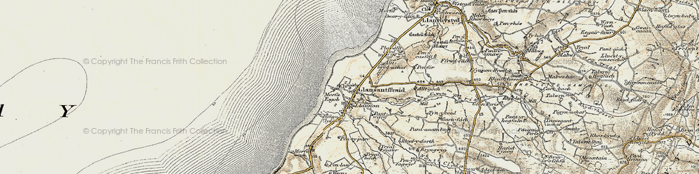 Old map of Llanon in 1901-1903