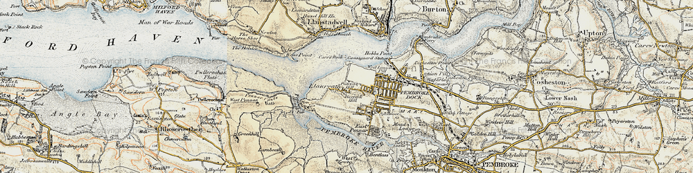 Old map of Llanreath in 1901-1912