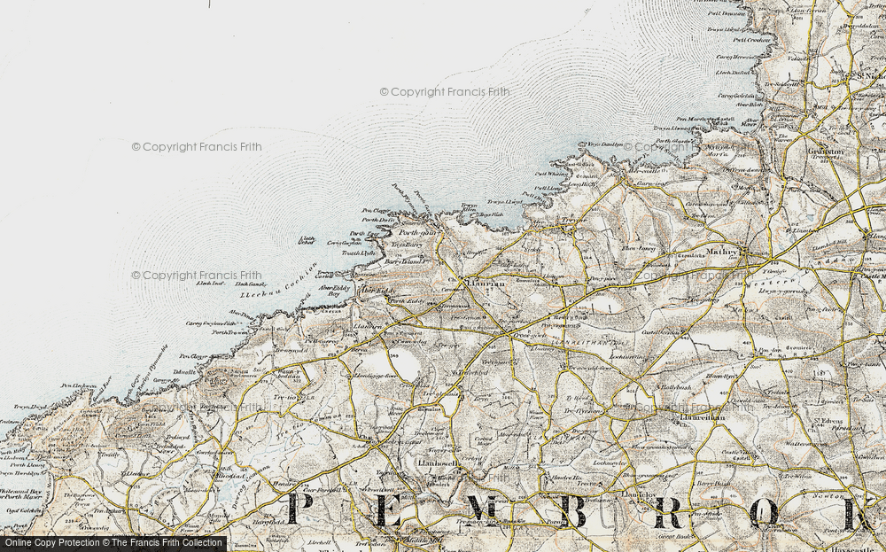 Old Map of Historic Map covering Trevaccoon in 0-1912
