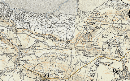 Old map of Llanrhidian in 1900-1901