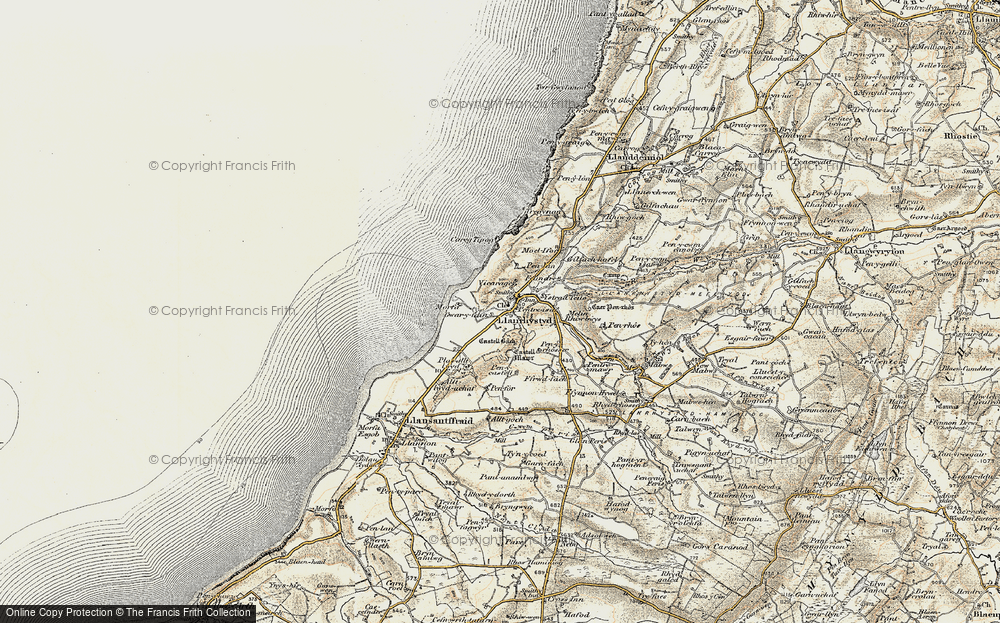 Old Map of Llanrhystud, 1901-1903 in 1901-1903
