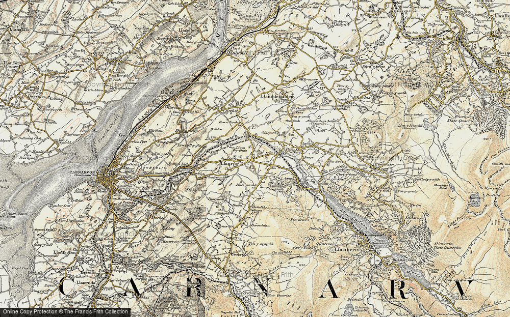 Old Map of Llanrug, 1903-1910 in 1903-1910