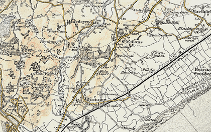 Old map of Llanrumney in 1899-1900