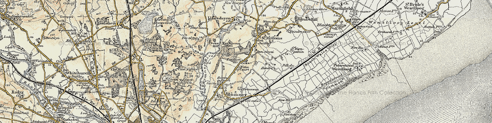 Old map of Llanrumney in 1899-1900