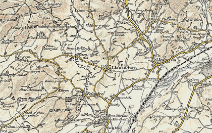 Old map of Aberdeunant in 1900-1901