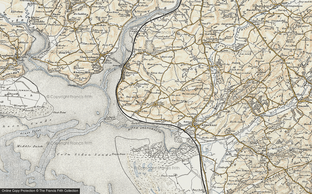 Old Map of Llansaint, 1901 in 1901