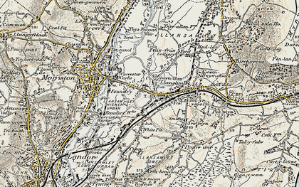 Old map of Llansamlet in 1900-1901