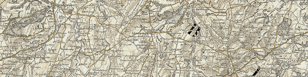 Old map of Acrau in 1902-1903