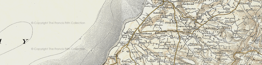 Old map of Llansantffraed in 1901-1903