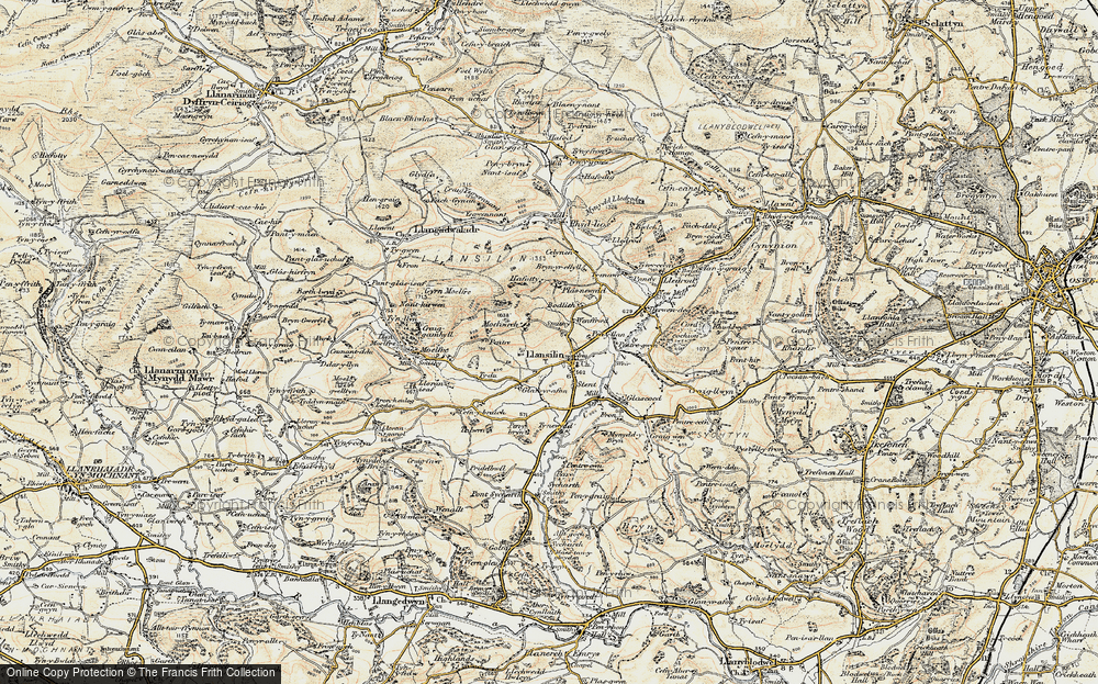 Old Map of Llansilin, 1902-1903 in 1902-1903