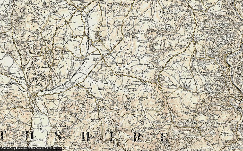 Old Map of Llansoy, 1899-1900 in 1899-1900