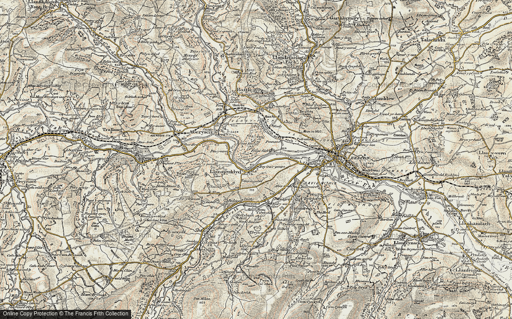 Old Map of Llanspyddid, 1900-1901 in 1900-1901