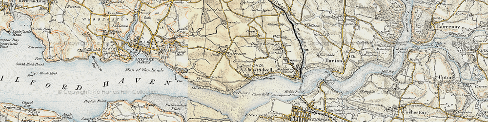 Old map of Llanstadwell in 1901-1912