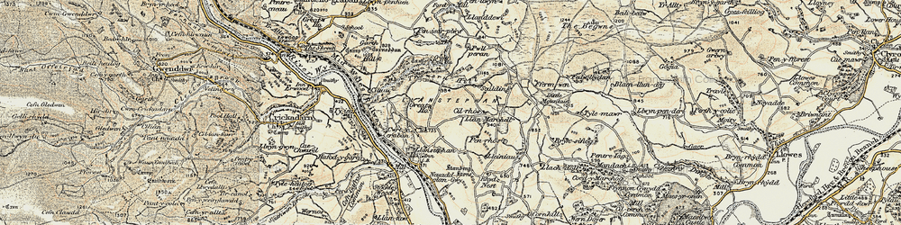 Old map of Llanstephan in 1900-1902