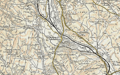 Old map of Llantarnam in 1899-1900