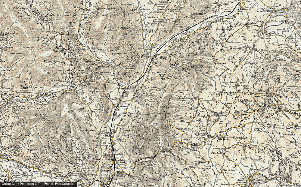 Old Map of Llanteems, 1899-1900 in 1899-1900