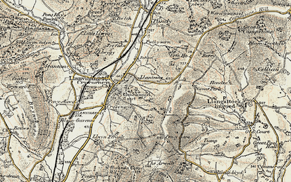 Old map of Llanteems in 1899-1900
