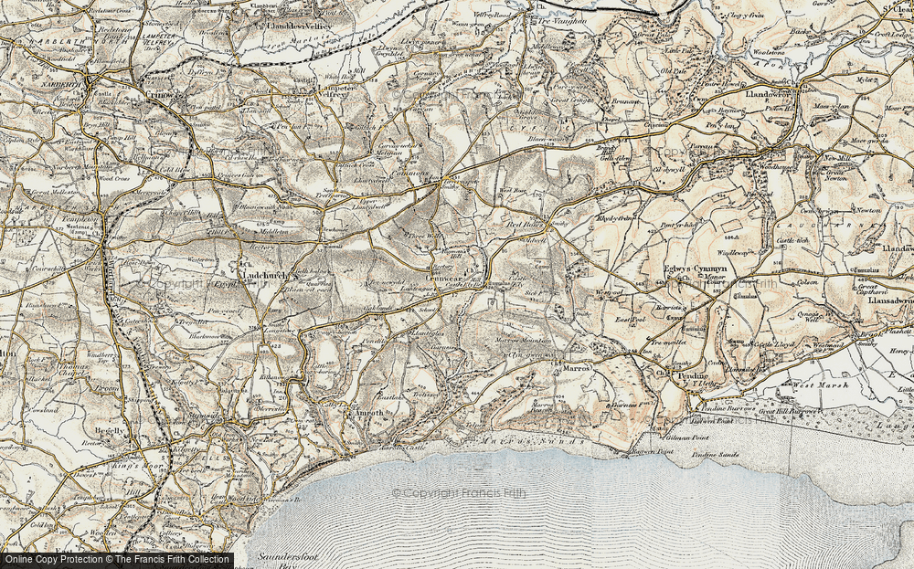 Old Map of Llanteg, 1901 in 1901