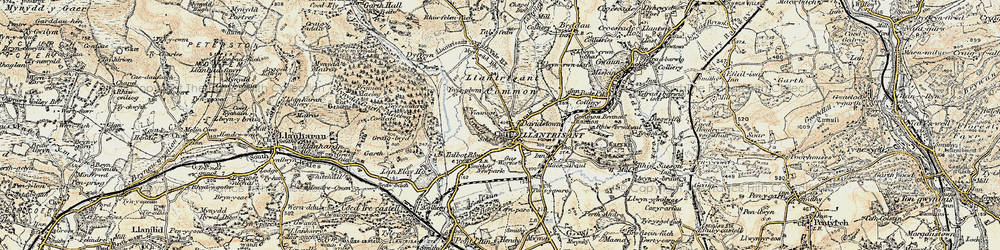 Old map of Llantrisant in 1899-1900