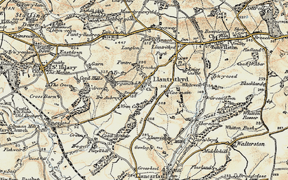 Old map of Llantrithyd in 1899-1900