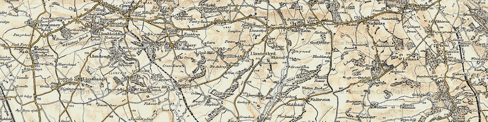 Old map of Llantrithyd in 1899-1900