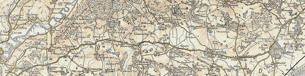 Old map of Llanvaches in 1899-1900