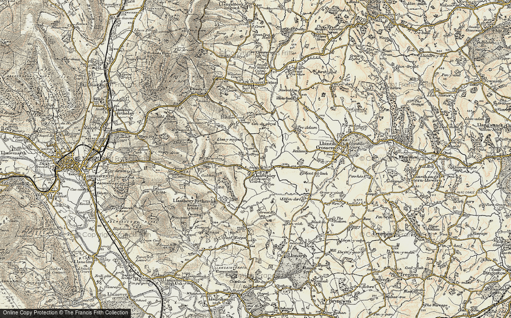 Old Map of Historic Map covering Ton in 1899-1900