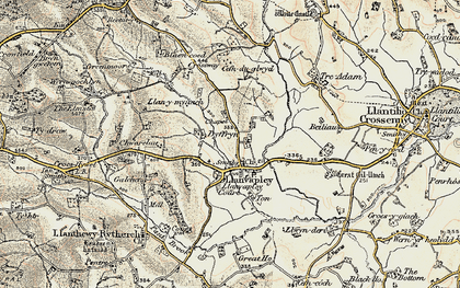 Old map of Llanvapley in 1899-1900