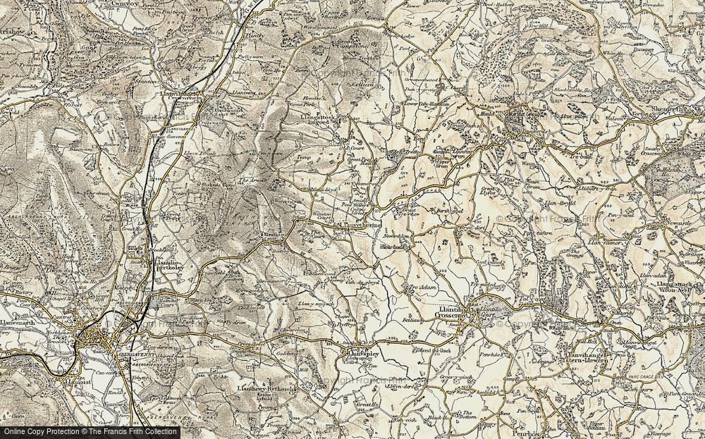 Old Map of Llanvetherine, 1899-1900 in 1899-1900