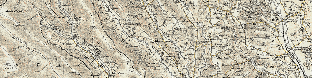 Old map of Brass Knoll in 1900