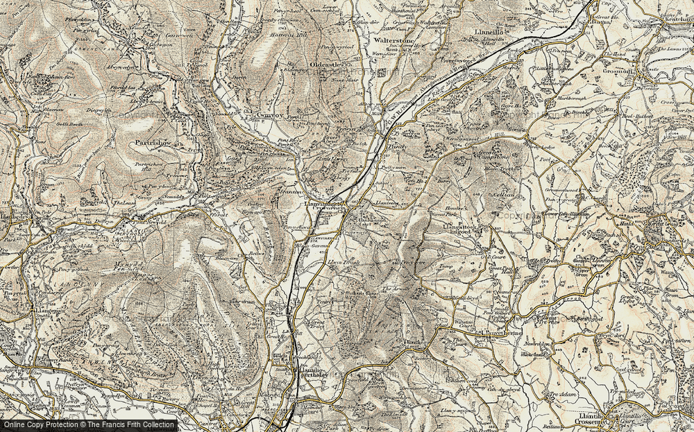 Old Map of Historic Map covering Blaengavenny in 1899-1900
