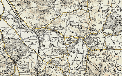 Old map of Llanvihangel Gobion in 1899-1900