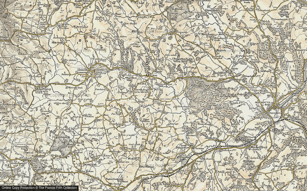 Old Map of Llanvihangel-Ystern-Llewern, 1899-1900 in 1899-1900