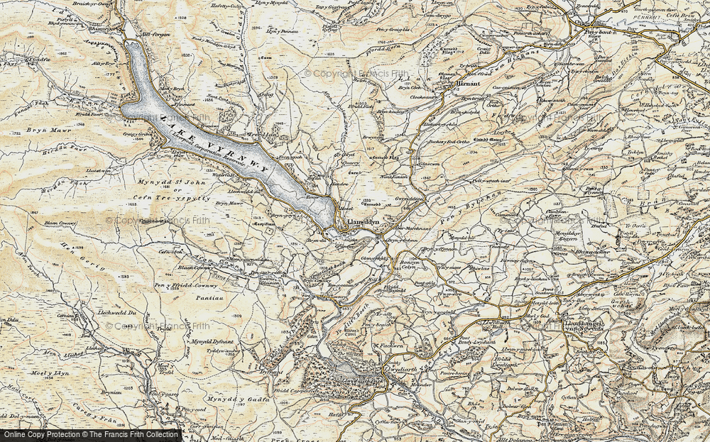 Old Map of Historic Map covering Afon y Dolau Gwynion in 1902-1903