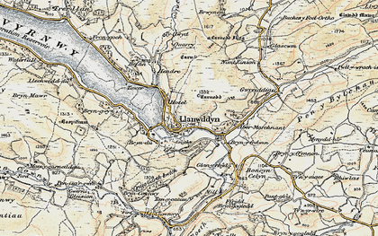 Old map of Afon y Dolau Gwynion in 1902-1903