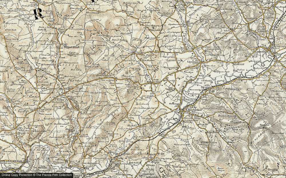 Old Map of Historic Map covering Abertegan in 1901