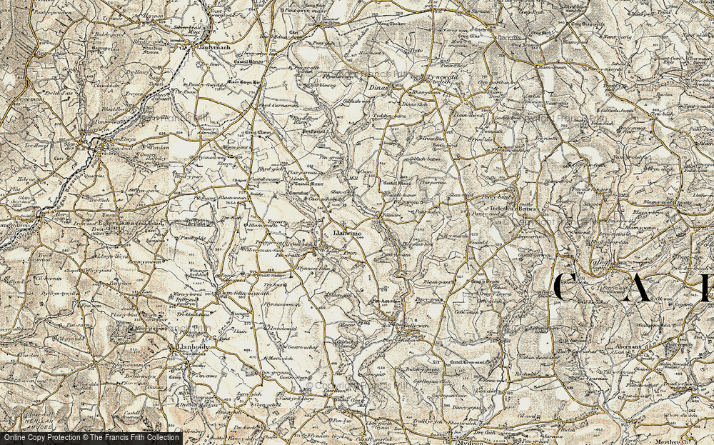 Old Map of Llanwinio, 1901 in 1901