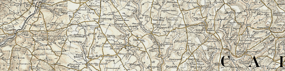 Old map of Llanwinio in 1901