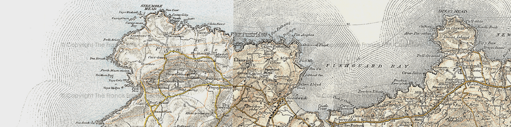 Old map of Y Globa Fawr in 1901-1912