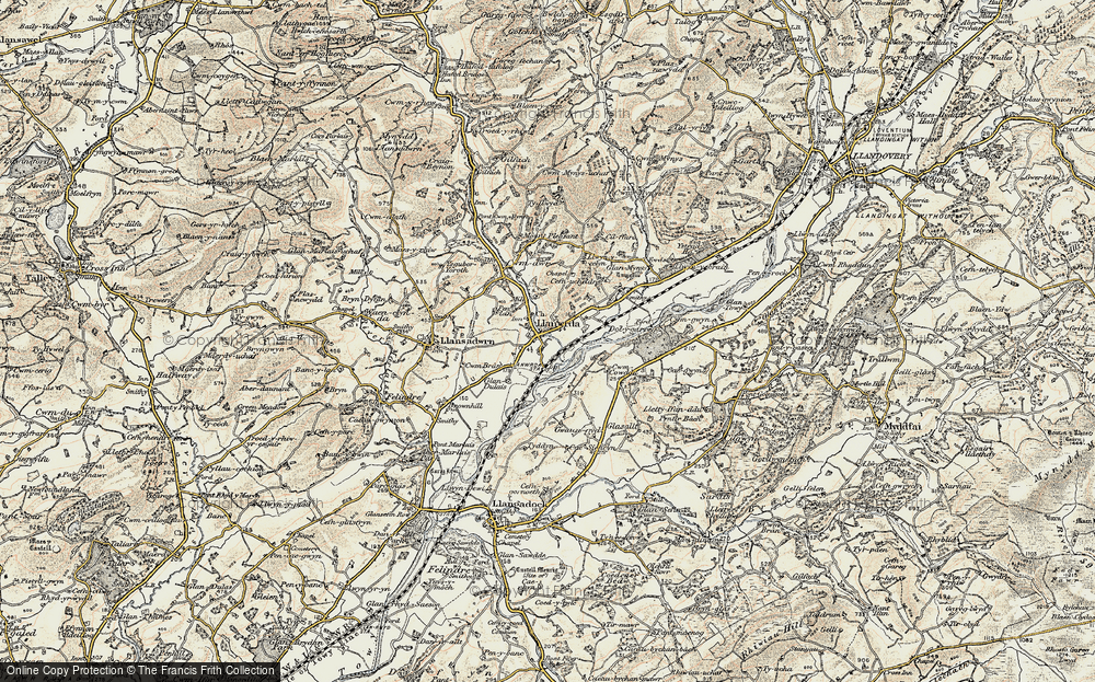 Old Map of Llanwrda, 1900-1901 in 1900-1901