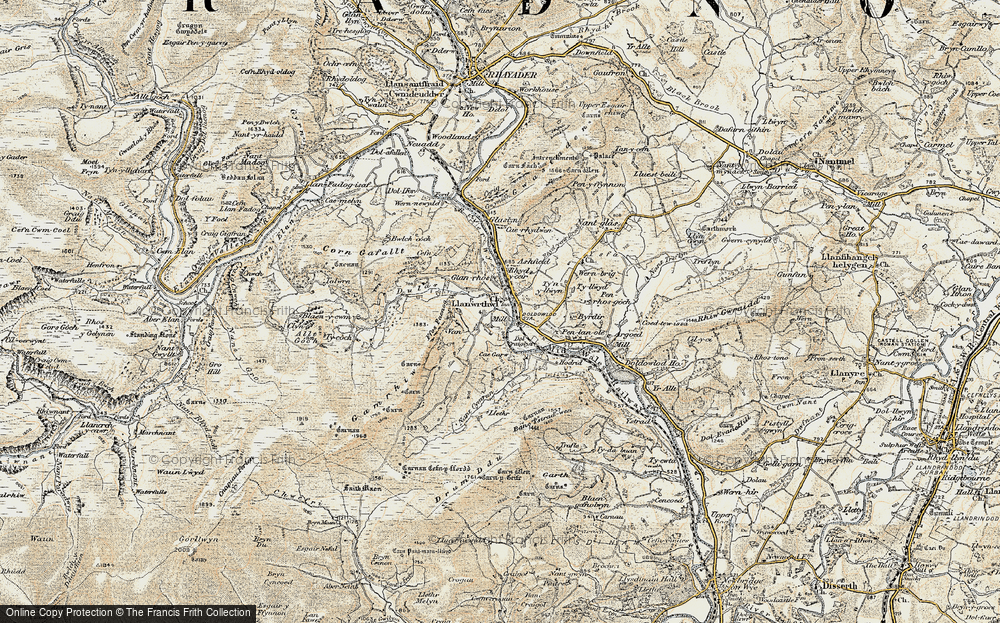 Old Map of Llanwrthwl, 1900-1903 in 1900-1903