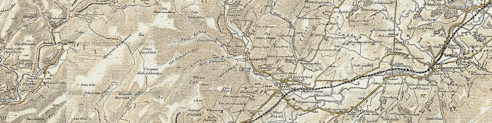 Old map of Llanwrtyd in 1901-1902