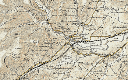 Old map of Llanwrtyd Wells in 1901-1902